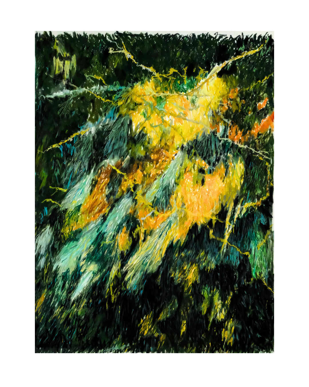 An Ghaoth Aduaidh - The North Wind,  November. 2025, soft pastels & charcoal on paper, 38 x 50"