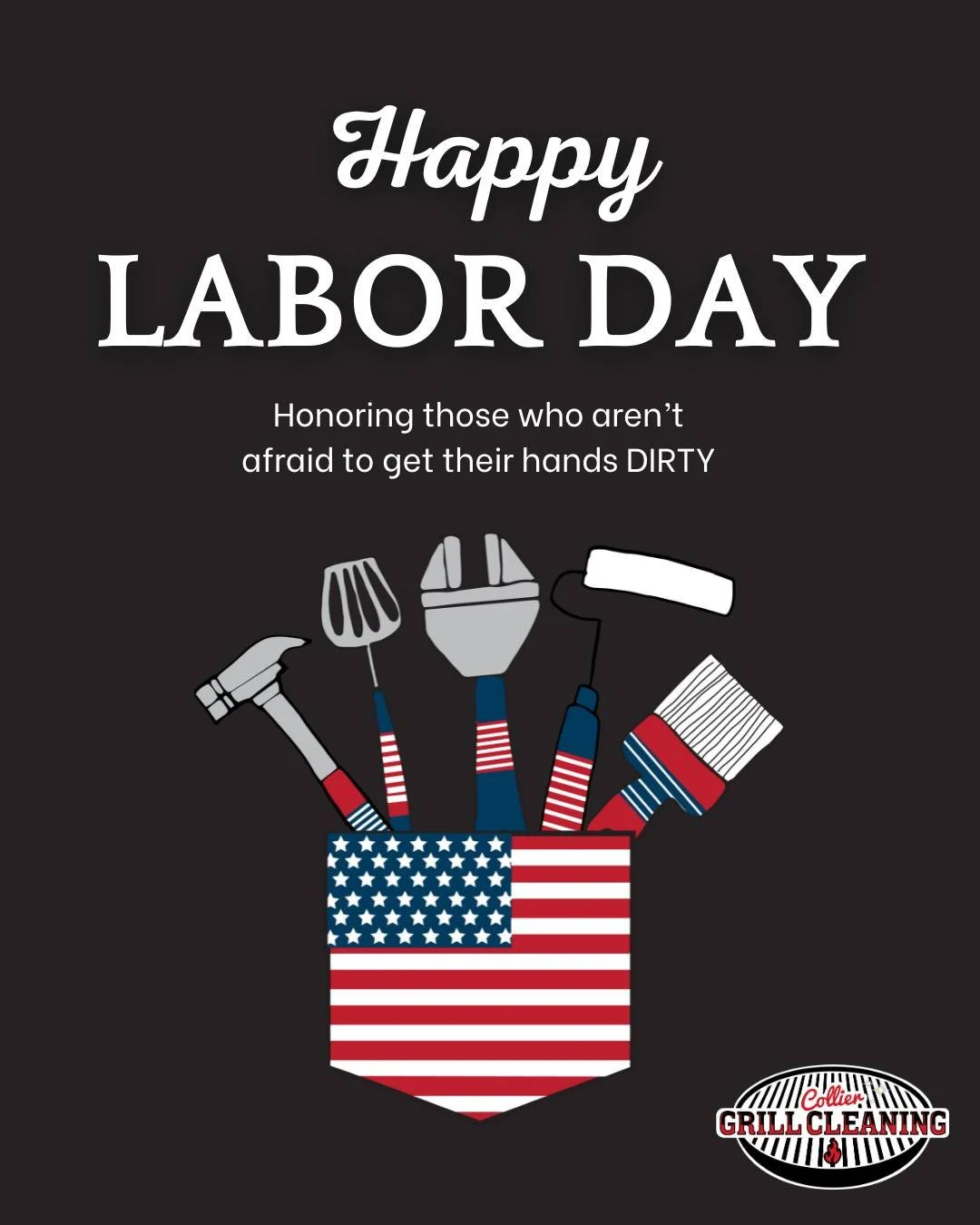 Grease, grit &amp; grime? That&rsquo;s our labor of love 💪 Today we celebrate the ones who aren&rsquo;t afraid to put in the work and get DIRTY. 

Wishing you a Labor Day filled with clean grills, good food, and zero stress 🍻. 

Call us for all you