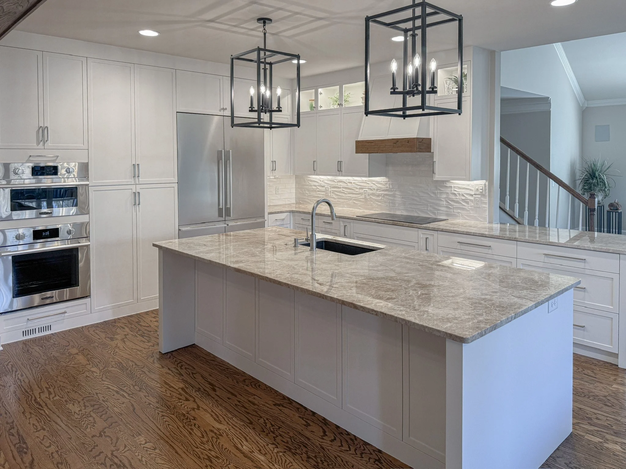 Full Kitchen Remodel with Glass Cabinet Uppers in Nashville