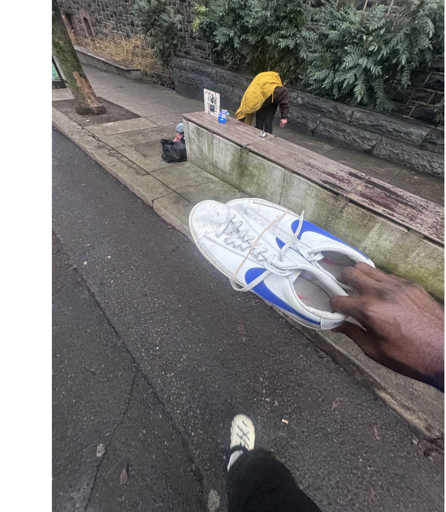 NWCC Humanitarian Lead Terrance responded immediately and secured size 13 shoes so the individual could safely reach a day center