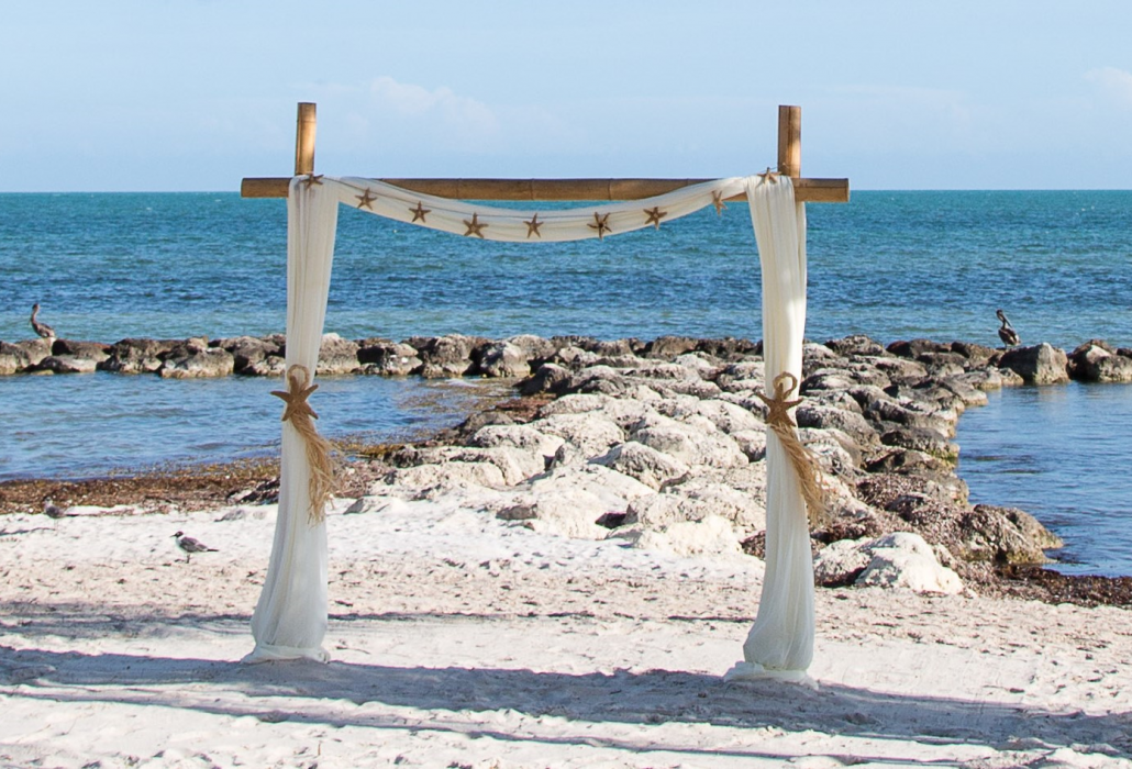 Two Post Bamboo Arch with Starfish Accent