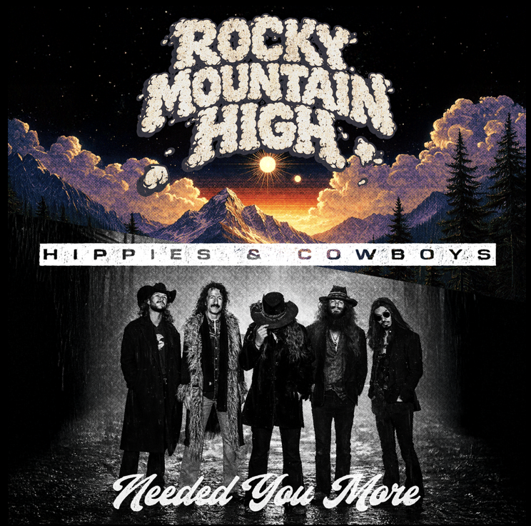Cover art for the Hippies & Cowboys singles "Rocky Mountain High" and "Needed You More".