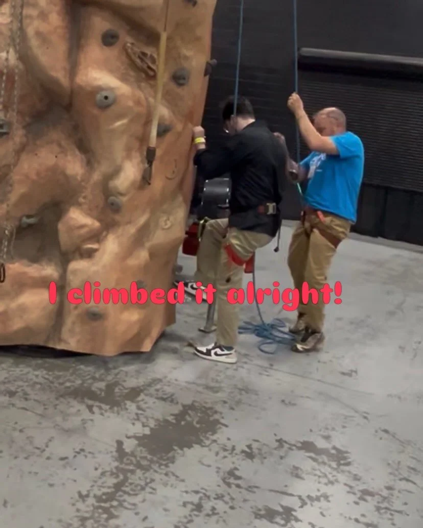 Thanks to @davestevensspeaks_  for encouraging me to try this!
I bet you thought this video was going to end with me at the top of  the wall.

It didn&rsquo;t.

But honestly? I still climbed something bigger.

I climbed the wall of fear.

Fear of fai
