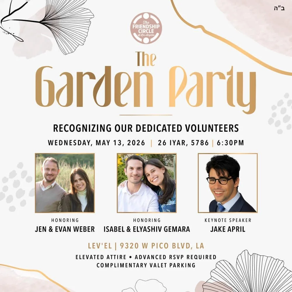✨ Truly honored to be the keynote speaker at the Friendship Circle Los Angeles Garden Party! ✨

This event celebrates inclusion, friendship, and recognizing people who make a real difference in the community.

What makes this night even more meaningf