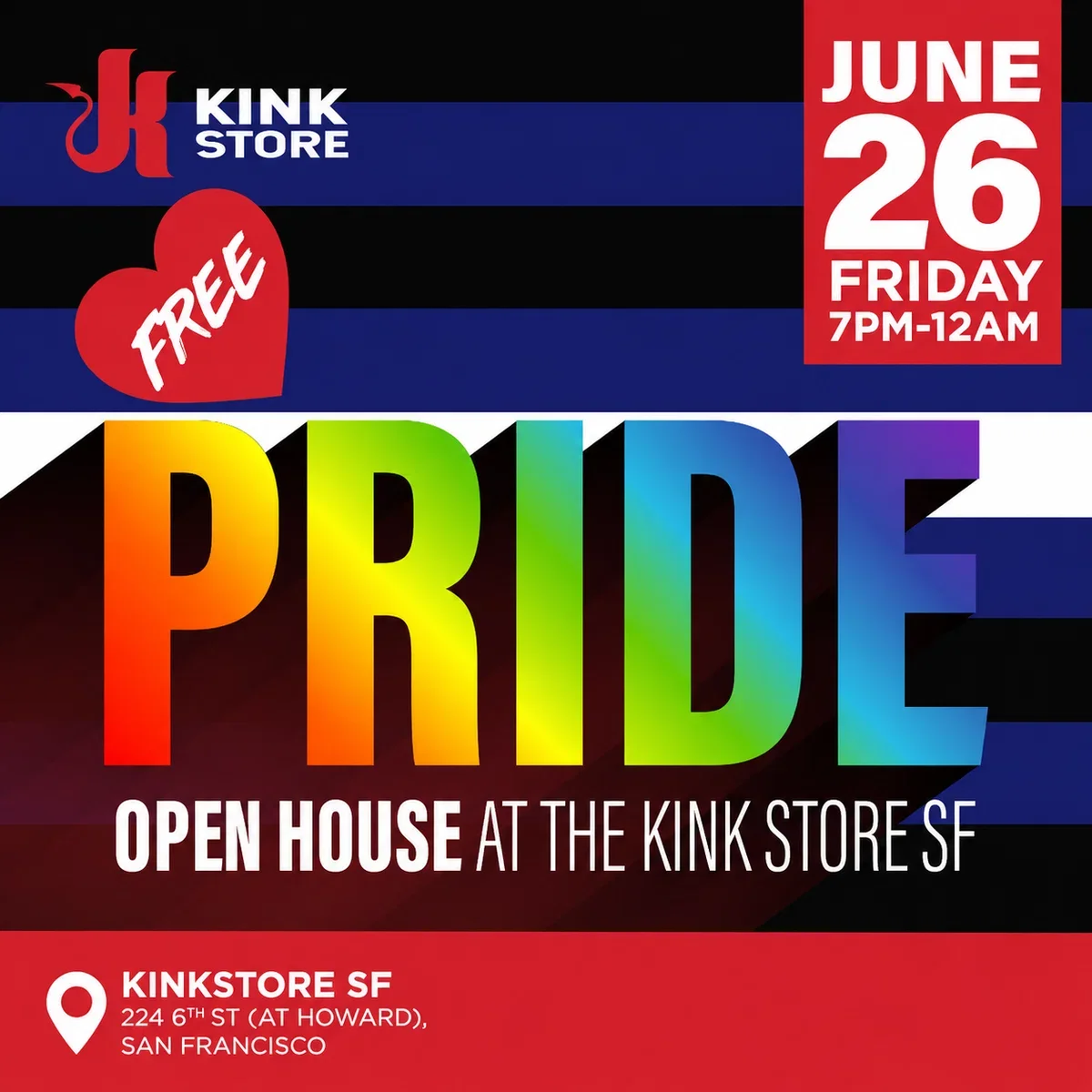FREE! PRIDE Open House at The Kink Store SF