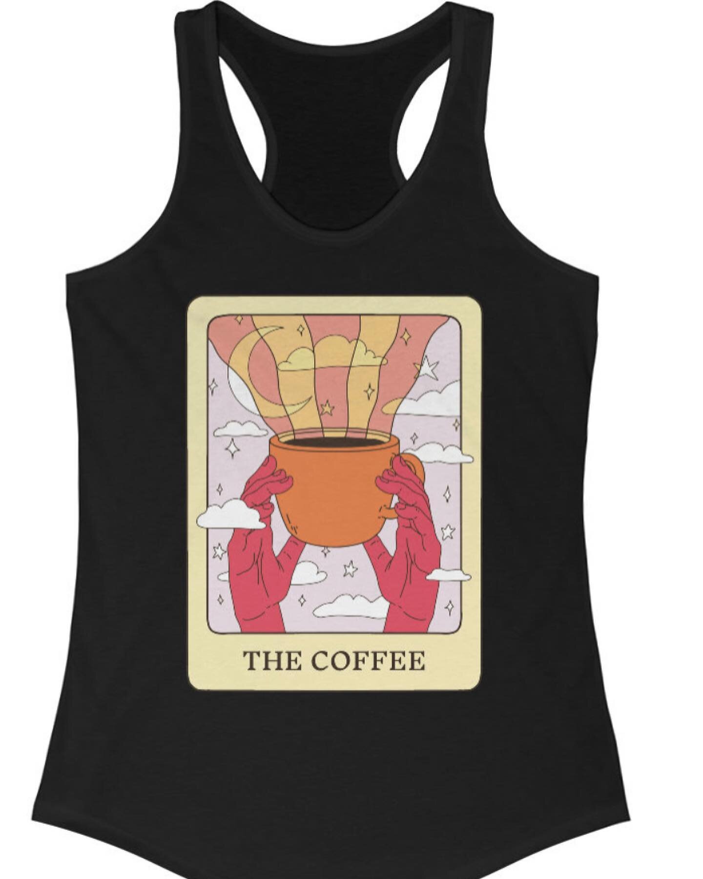 Tarot card style designs for the hot days ahead! Printed on Next Level 1533 racerback tanks in black, blue, and white. Lightweight &amp; slim fit!

https://www.theficklehare.com/shop/apparel/tanks

#theficklehare #tanktops #racerbacktank #tarot #thec