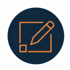 Icon of a pencil within a square outline, indicating editing or drawing.