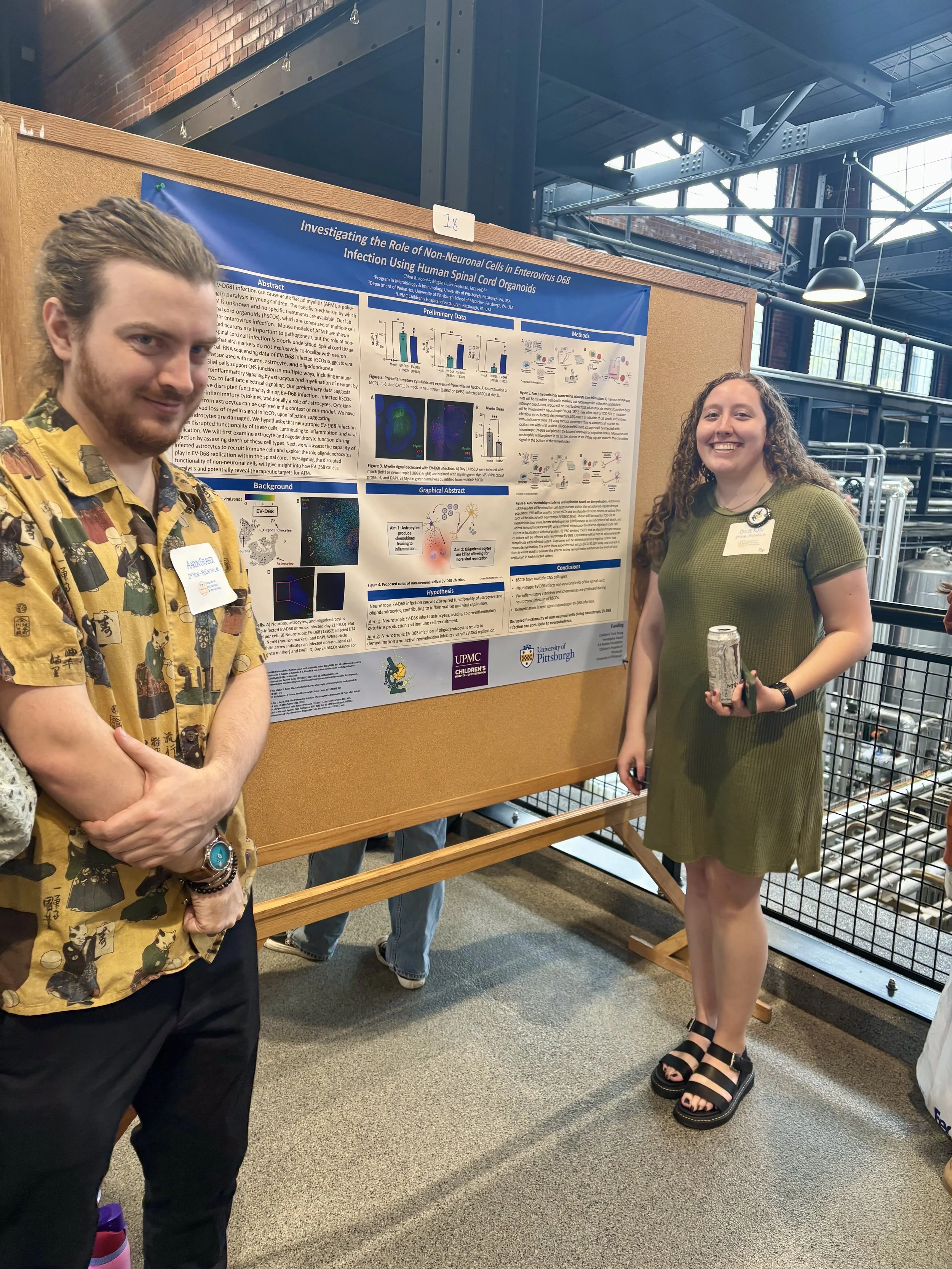 Chloe presents her poster at the Spring 2025 PMI Retreat