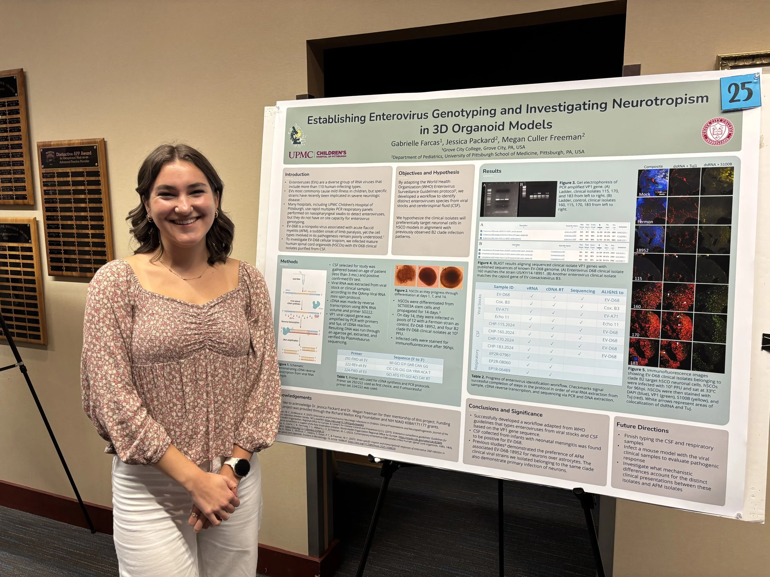 Undergrad Gabrielle Farcas presenting her Summer 2026 SRIP poster