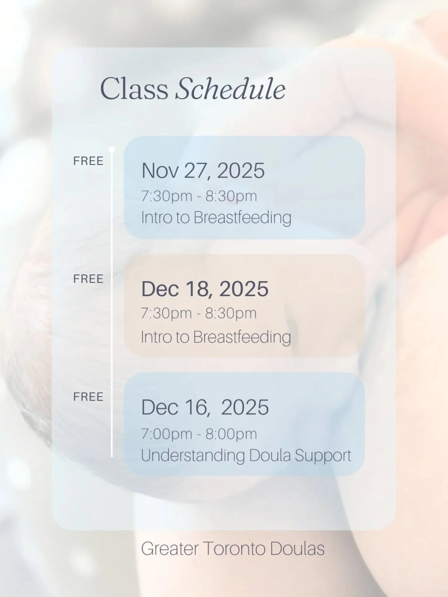 Come check out our FREE virtual Prenatal Support Classes!

Whether you&rsquo;re preparing for your first baby or adding to your family, we&rsquo;re here to help you feel confident, informed, and supported every step of the way. 💛

Intro to Breastfee