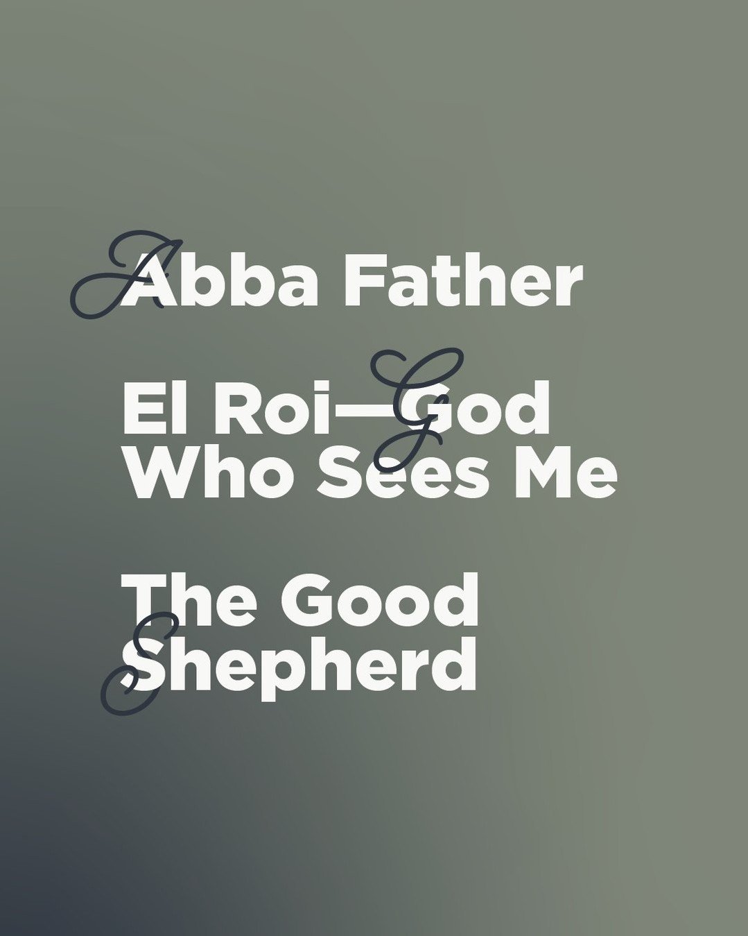 From Abba Father to El Roi (the God who sees me), each name for God tells us something profound about His character and His love for us.

But beyond the biblical names, how do YOU know Him? Restorer? Provider? Way Maker?

Head to the 🔗 in bio for th