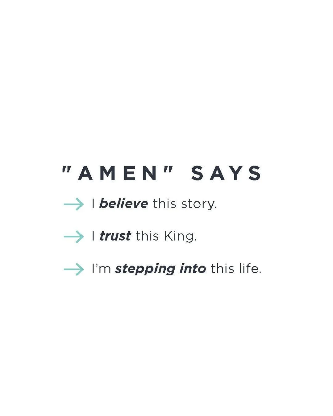 We&rsquo;ve walked line by line through the Apostles&rsquo; Creed.

Now we live it&mdash;together.

In your neighborhood.
At your table.
In your work.
In your prayers.
In your surrender.

Amen. So be it. Let it be.

Not just with our lips, but with o