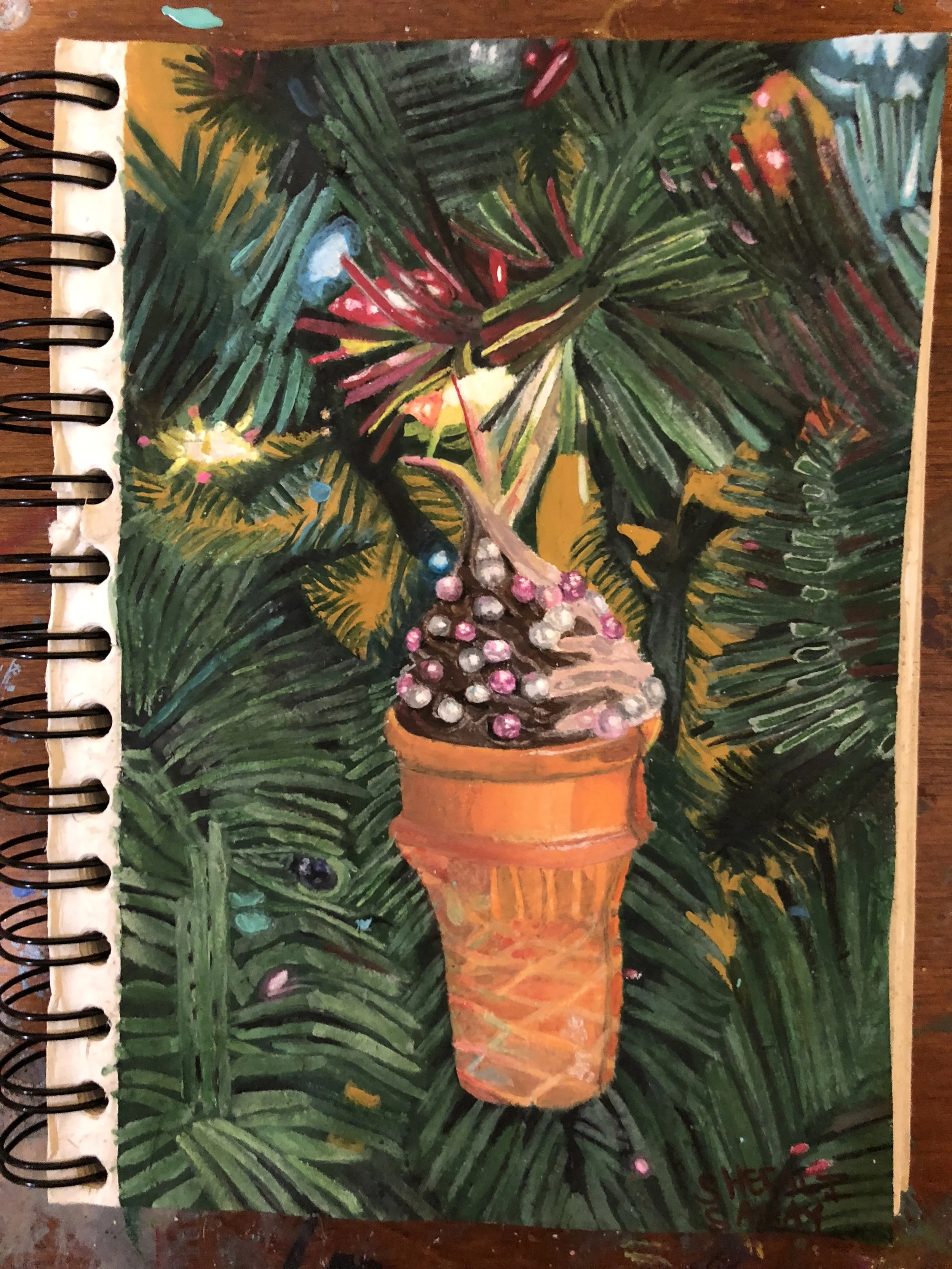 Ice Cream Ornament
January 4th, 2018
Acrylic paints on elephant paper