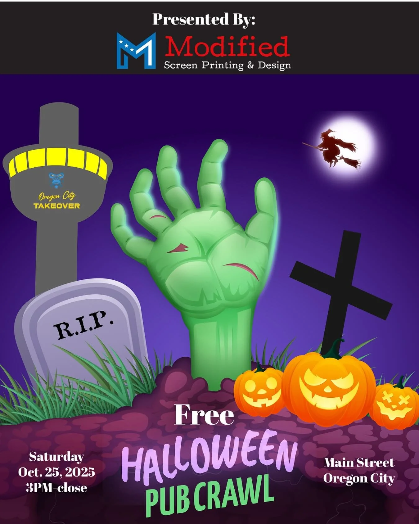 It&rsquo;s BACK!!! 🧙 

 The 2025 Halloween pub crawl is Saturday October 25th. 👻

Starting this year at 3PM until close.  Come on down to Main Street OC and start with happy hour specials.  Then grab dinner at your favorite restaurant.  Lastly pub 