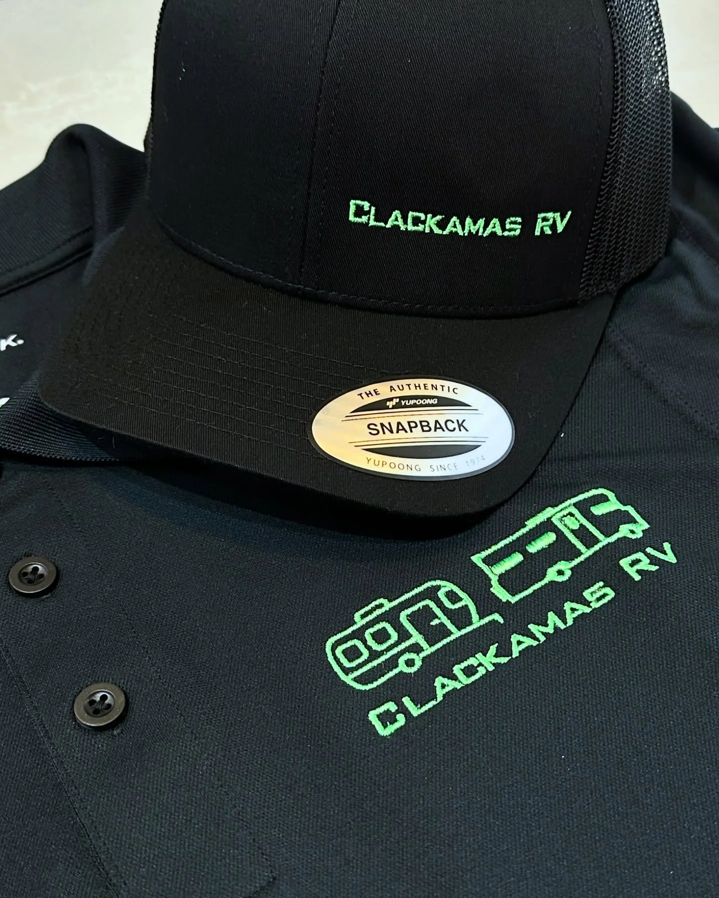 Hats and polos for @clackamasrv !