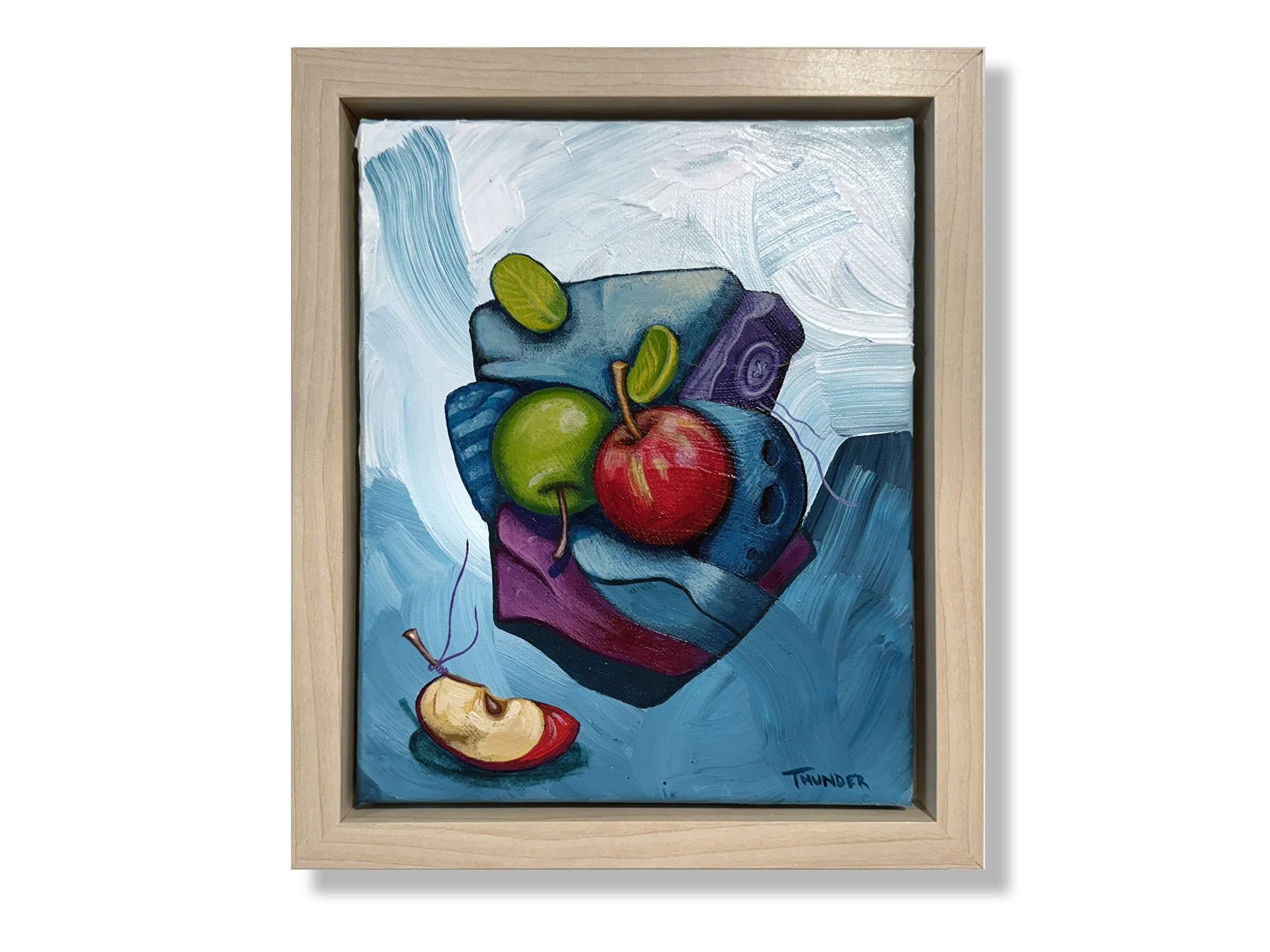 “Untitled Mask with Green and Red Apples During Little Spirit Moon”
