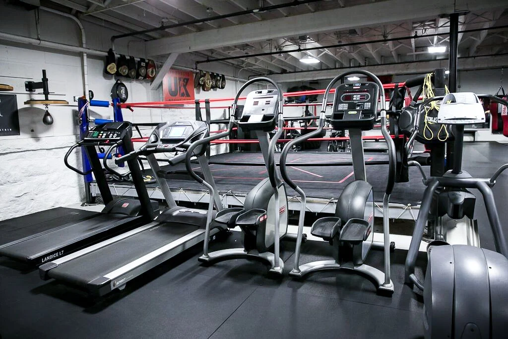 Treadmill and equipment at gym