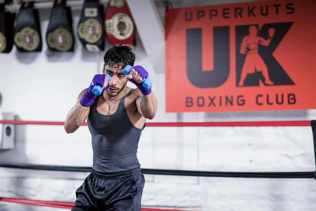 shadow boxing with weights