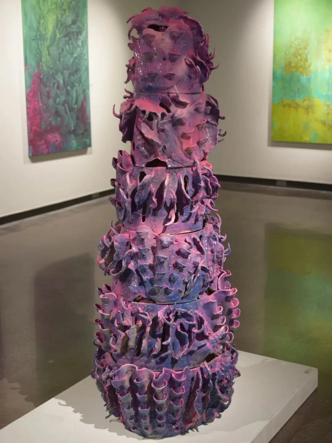 Gallery view of the Lodgment Sculpture on view in my Solo BFA Exhibition. More photos are posted on my website!