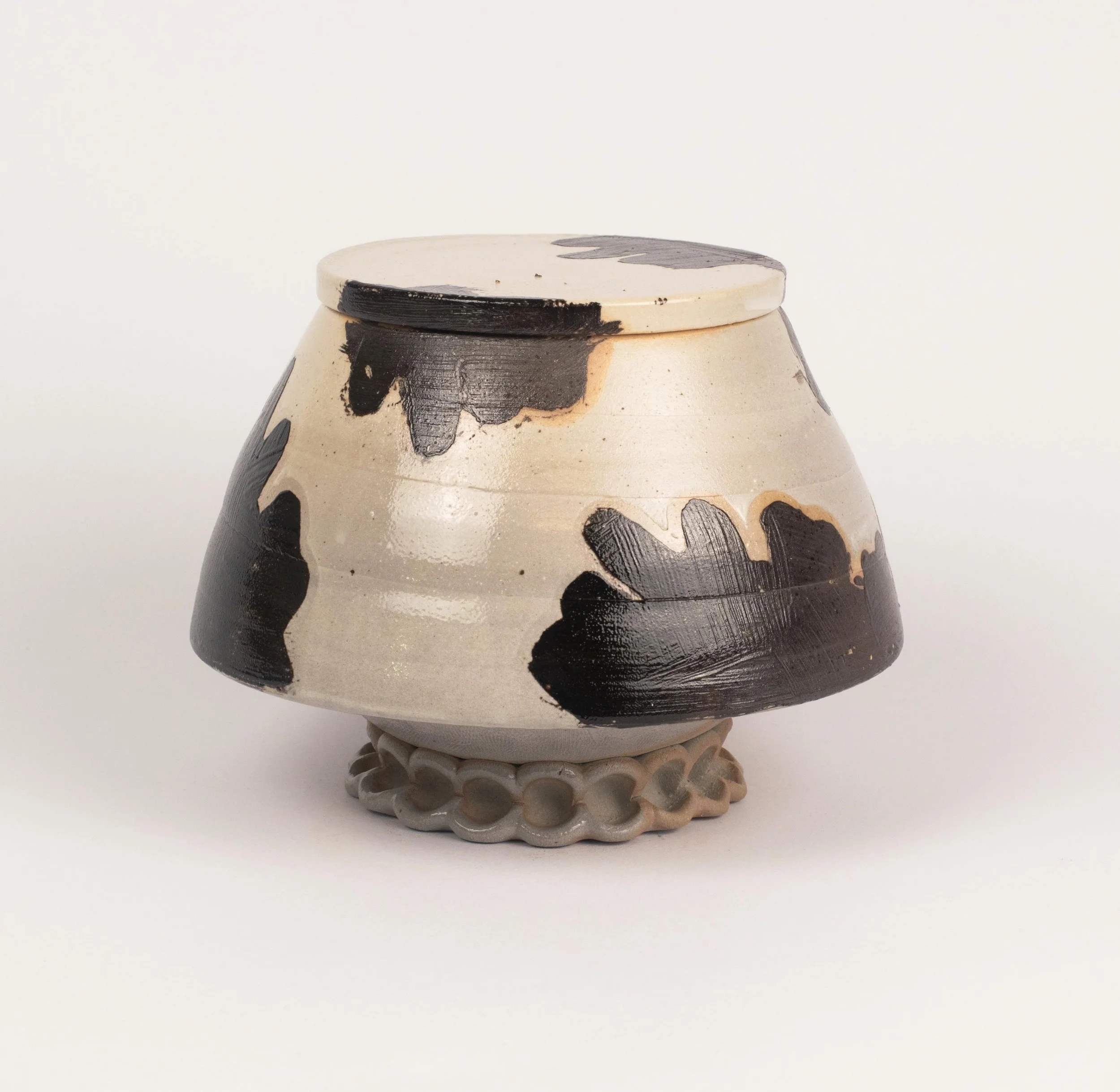 I continued to explore these composite jars but had an issue with the clay body I made most of them in so here is the one that wasn&rsquo;t in that clay body. 

Still intriguing, I want to push them further in proportions and surface. As well as not 