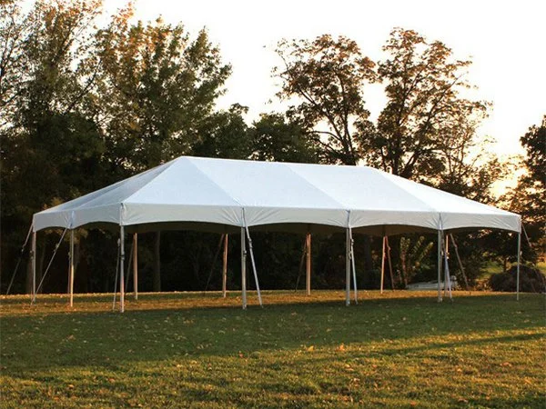 White Tables and Chairs Under Frame Tent for Rent