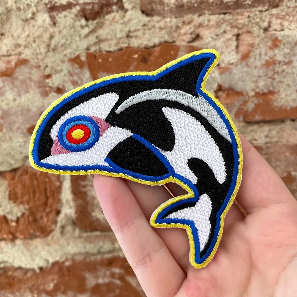 Orca Whale Shark Embroidered Patch - Iron-On/Heat Sticker For Backpacks, Hats & Jackets (Brand: Akacha)