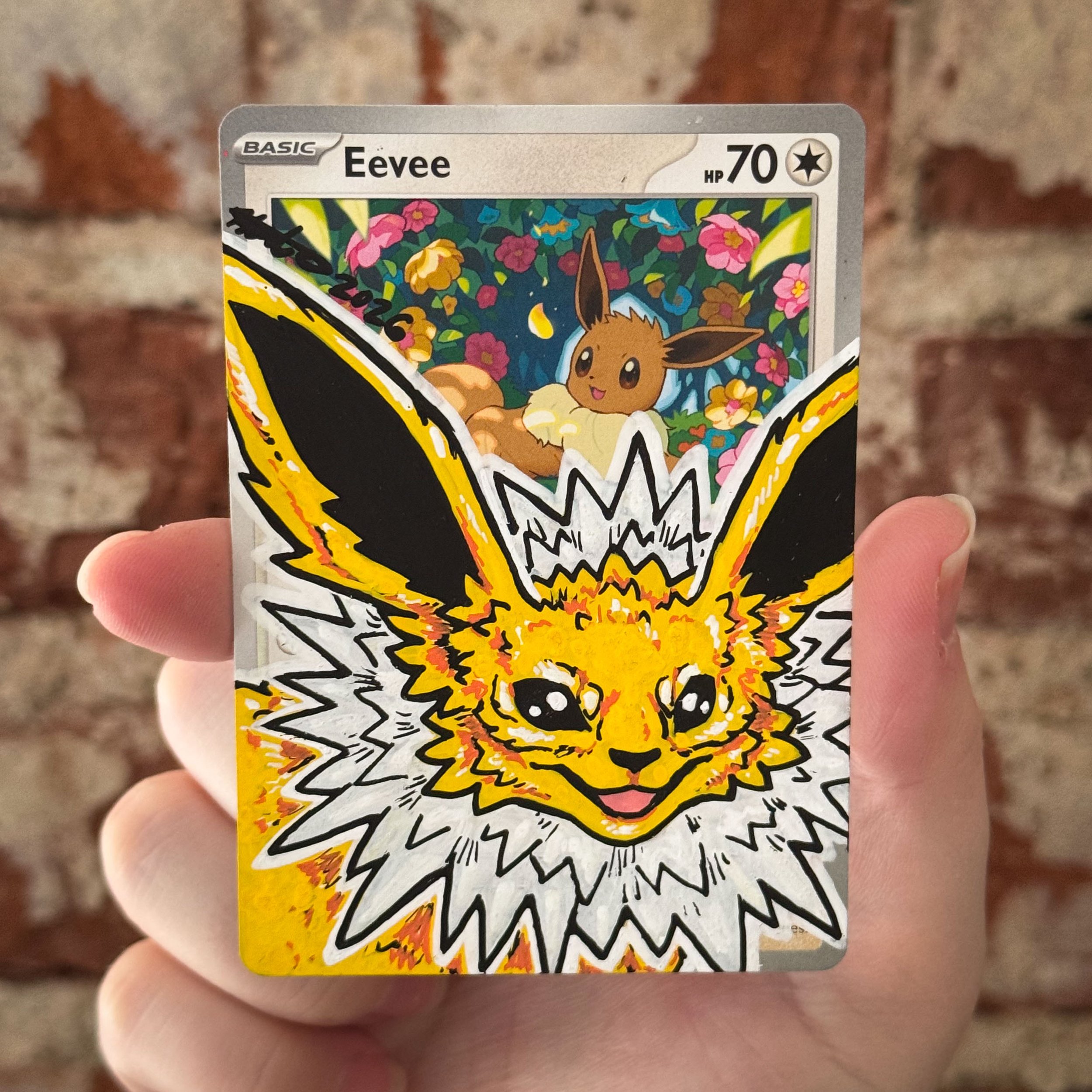Painted Pokemon Card - Jolteon