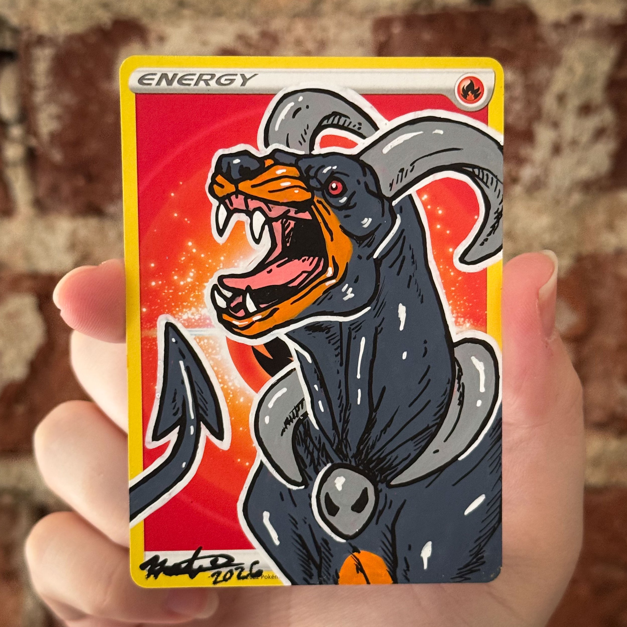 Painted Pokemon Card - Houndoom