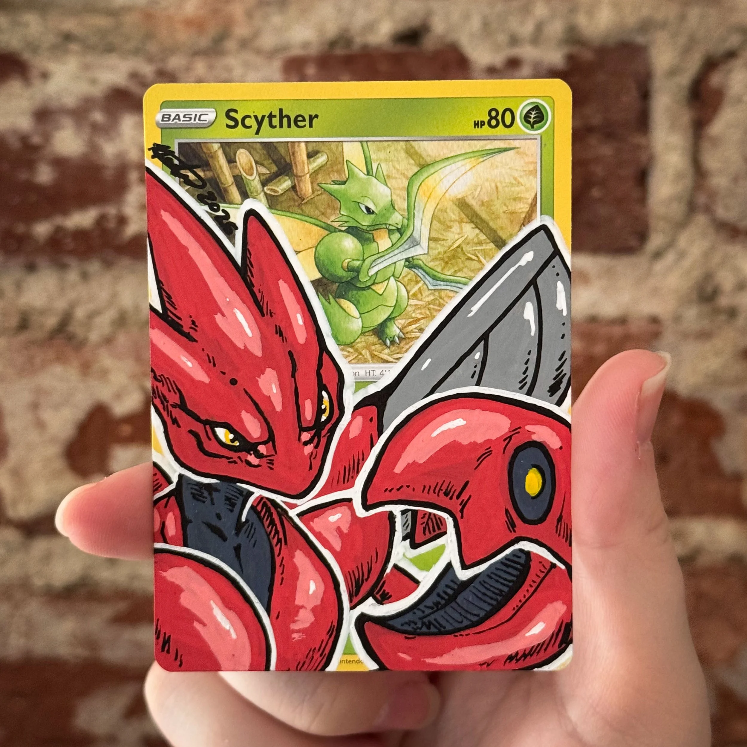 Painted Pokemon Card - Scizor