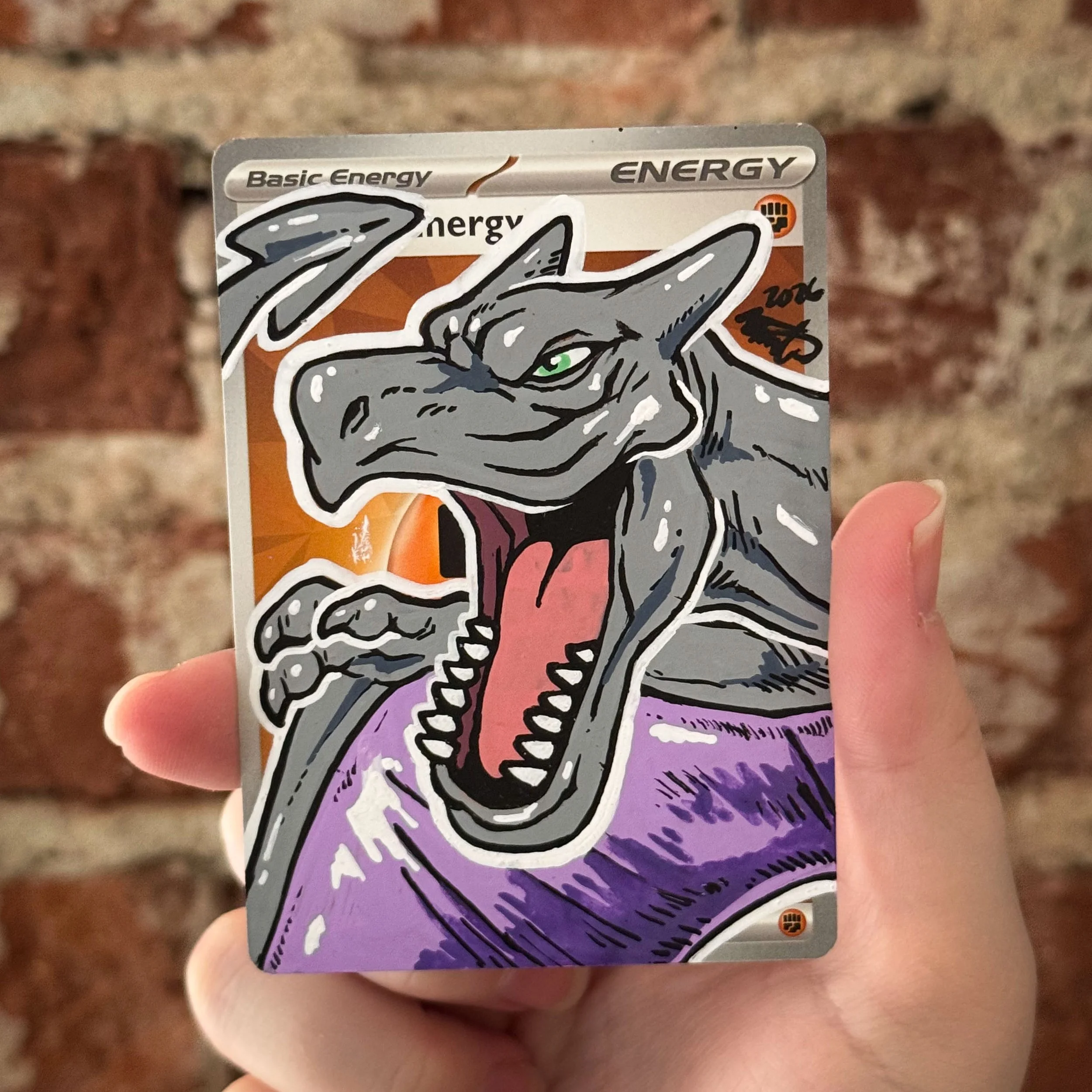 Painted Pokemon Card - Aerodactyl