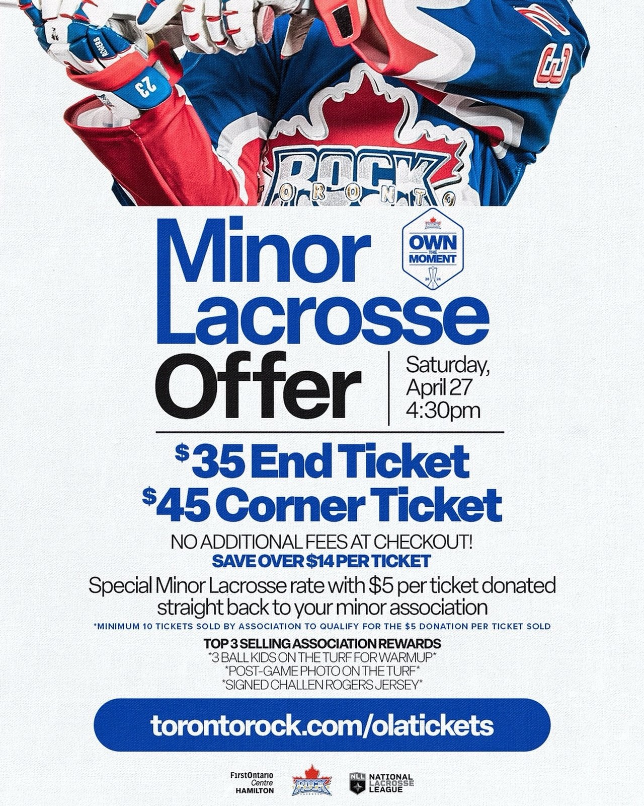 FUNDRAISER! Score Toronto Rock tickets and help support Mimico Lacrosse this Saturday April 27th. Save $14 in fees and raise $5/ticket for Mimico Lacrosse.

Game time is 4:30 PM

Cheer on the Rock (or Mimico&rsquo;s Riley Hutchcraft, Thomas McConvey 