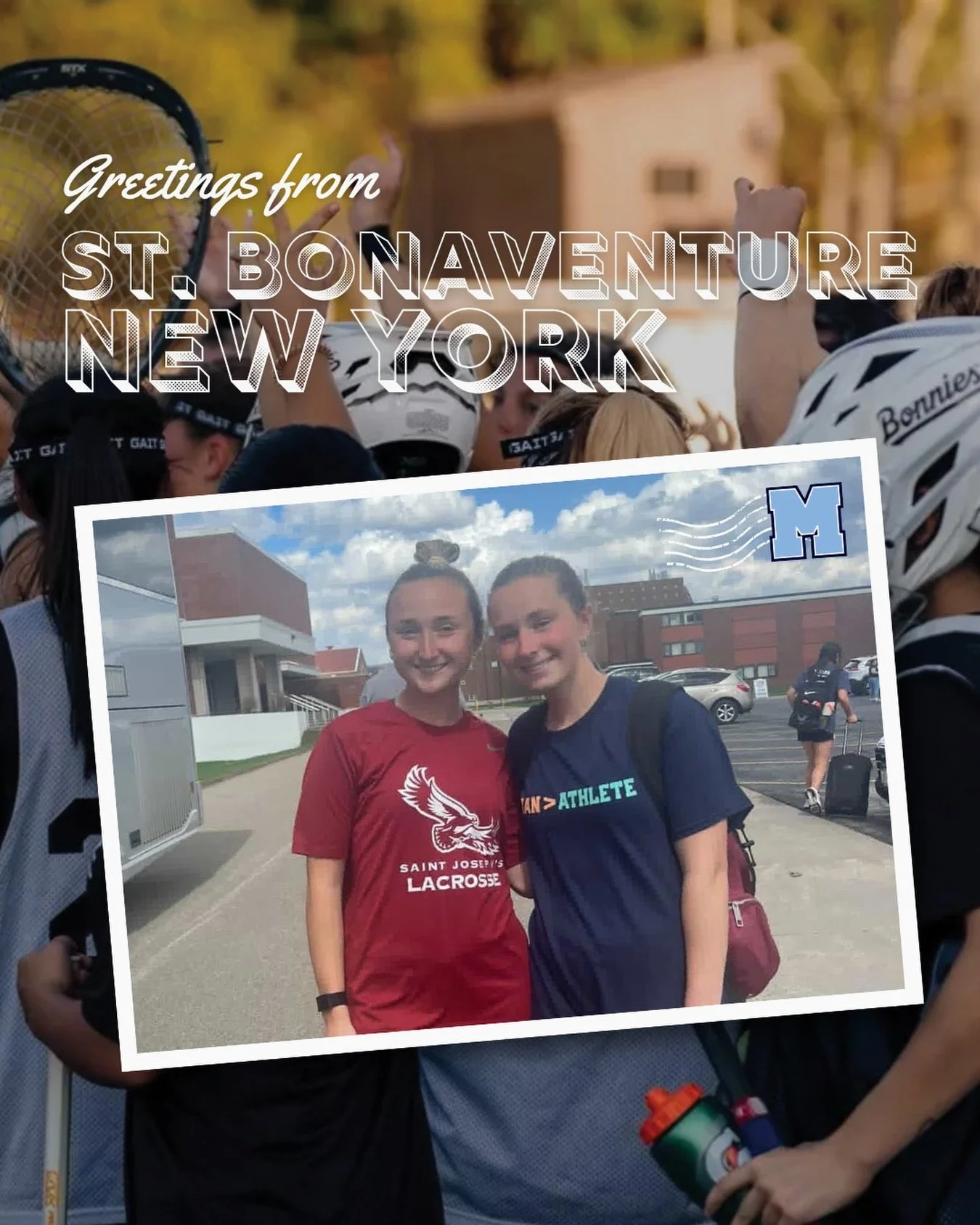 Greetings from the St. Bonaventure University!

We love seeing our faMily get together away from home!

💙 Olivia Peeler (St. Bonaventure)
💙 Charlie McKeon (SJU)

When you join the Mimico Lacrosse family, you and your kids will make friendships that