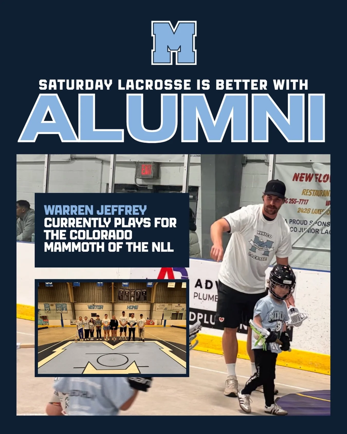 We&rsquo;ve got tons of alumni that help out during our Saturday morning lacrosse sessions. A spotlight on Warren Jeffrey who came out two weeks ago! He just wrapped up his sixth season as a Colorado Mammoth! Thanks Warren for supporting Mimico and h