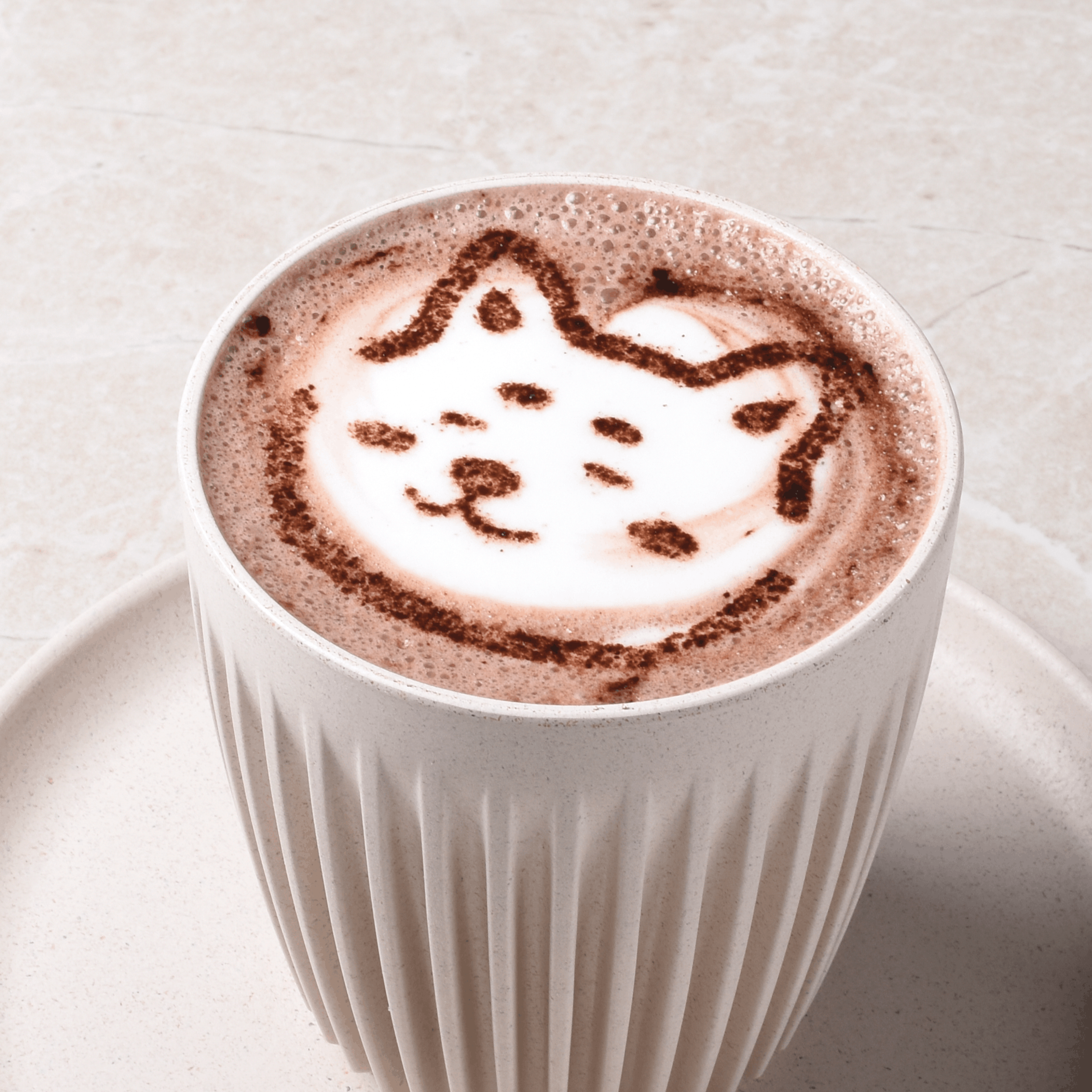 Hot chocolate with steamed milk and chocolate dust at Bing Chillin