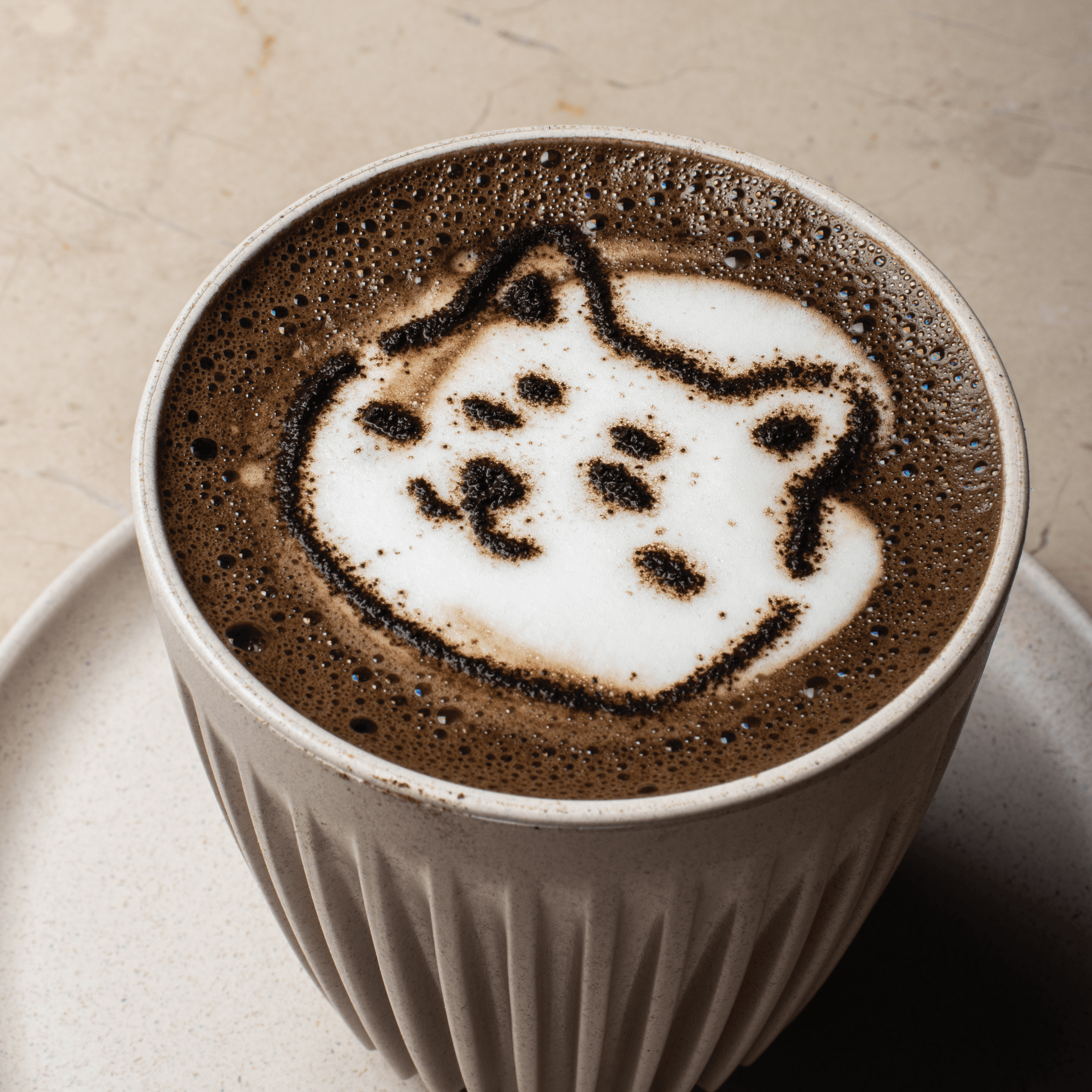 Hot hojicha latte with steamed milk and roasted Japanese green tea