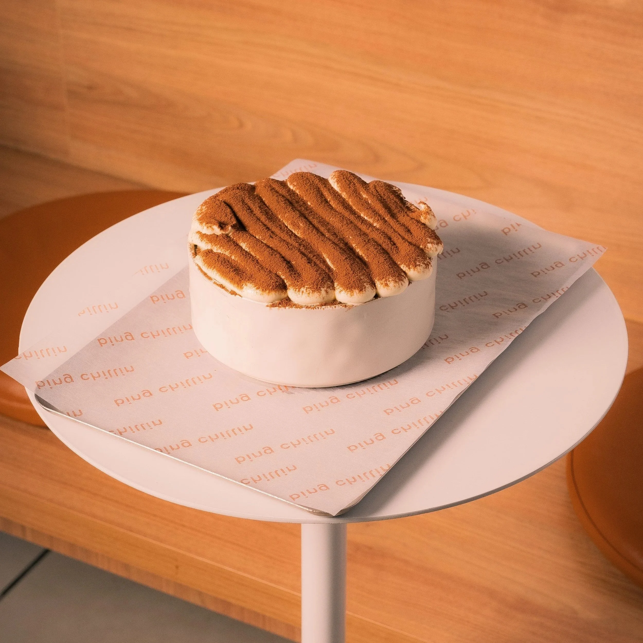 Tira-bingsu — coffee shaved ice with espresso lady fingers, mascarpone cream and cocoa