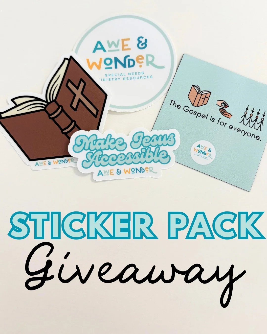 The Gospel is for everyone. Every ability. Every story. Every person. 🤍 📖  That's the heartbeat behind what we do.

To celebrate that truth - and to say thank you for following along - we&rsquo;re giving away an Awe &amp; Wonder sticker + magnet pa