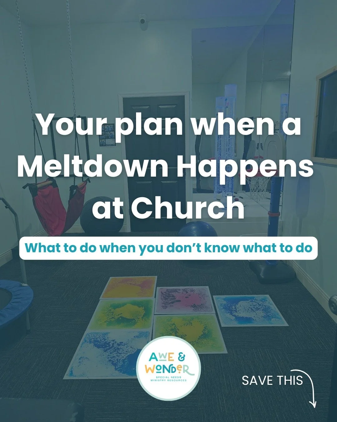 In disability ministry, a meltdown can happen.  A meltdown is not "bad behavior". A meltdown is when a student loses control of their body due to an intense response to sensory, emotional, or situational overload.  It's a fight-or-flight re