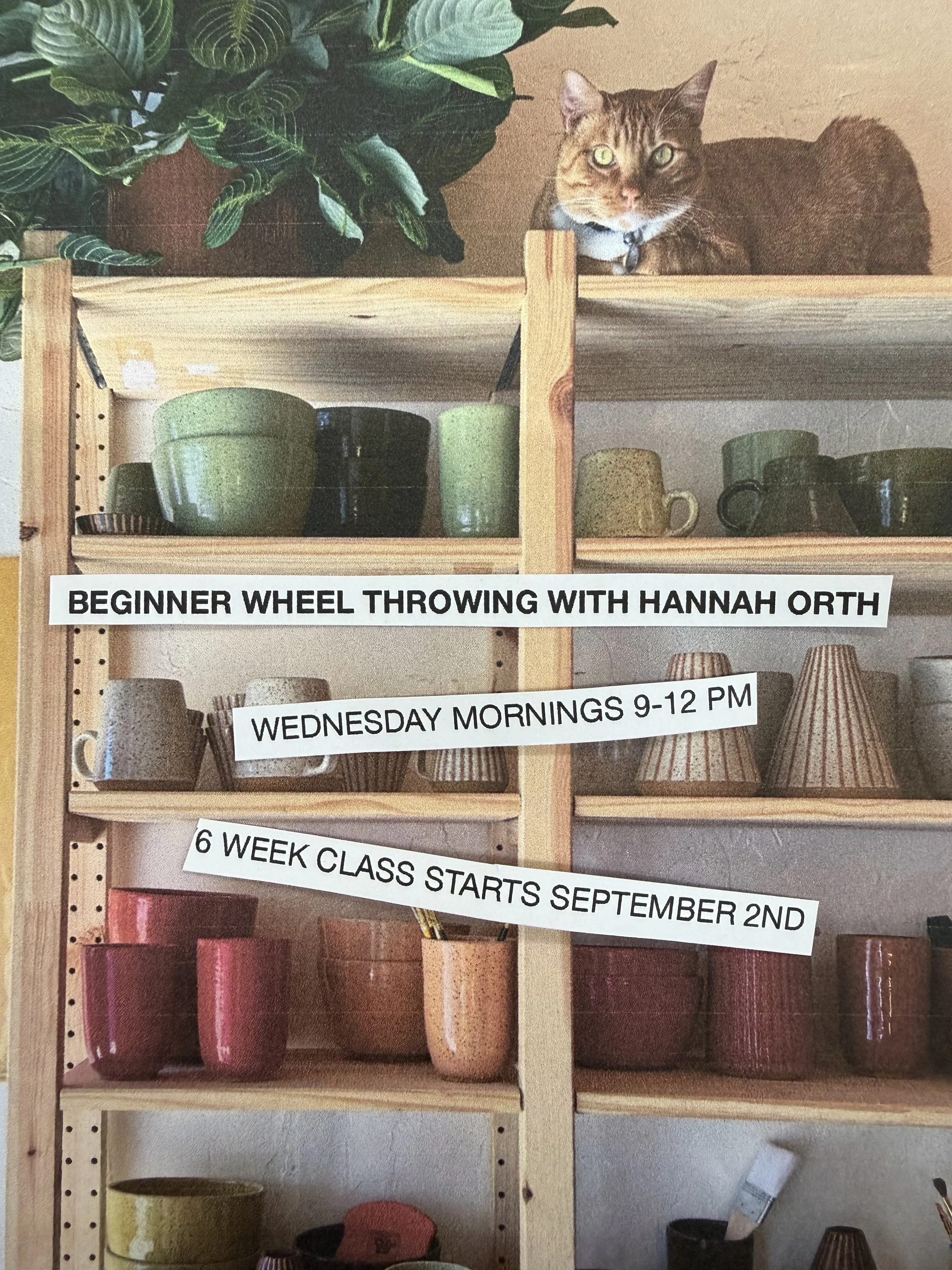BEGINNER WHEEL THROWING WITH HANNAH ORTH / WEDNESDAY