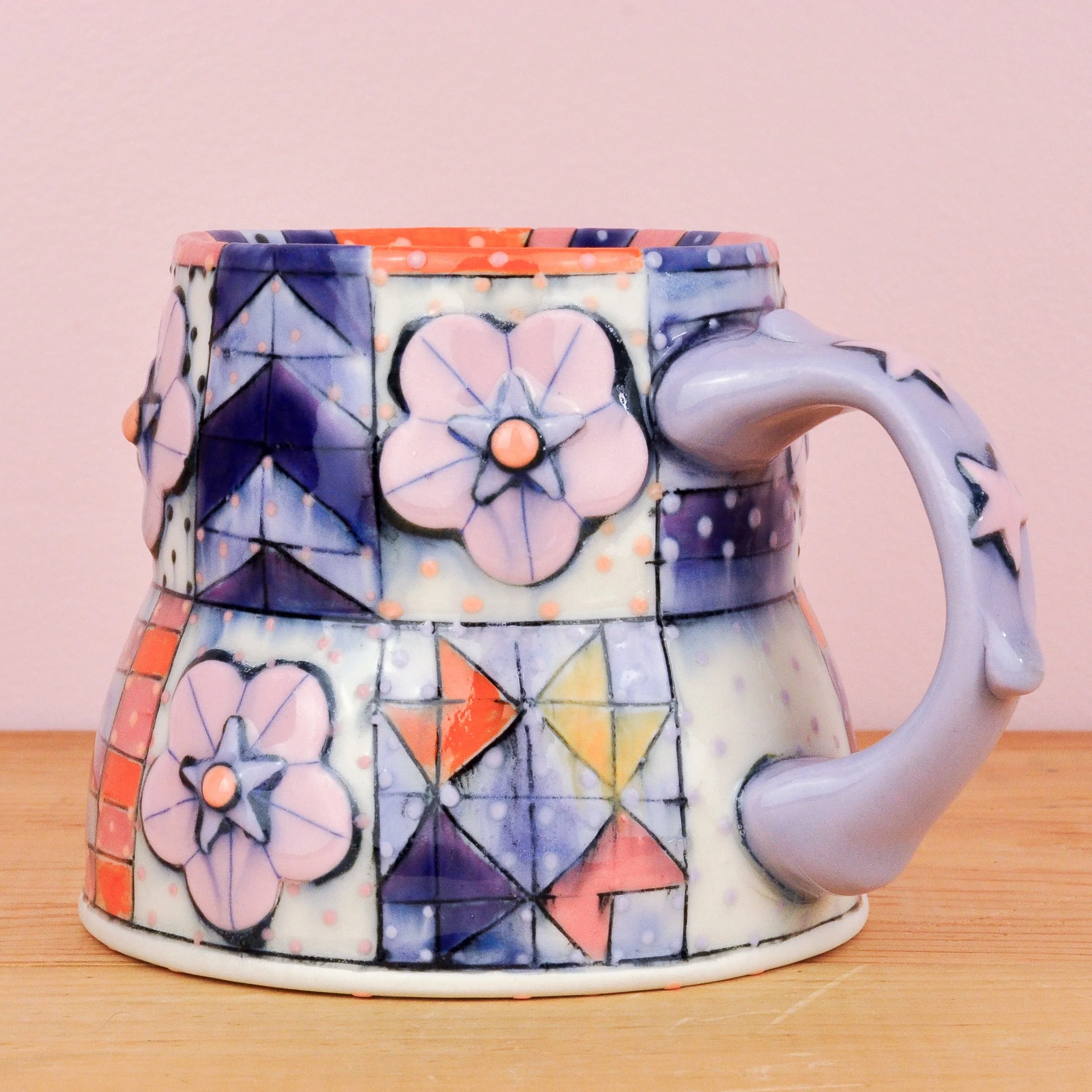 Purple & Pink Quilt Mug 2