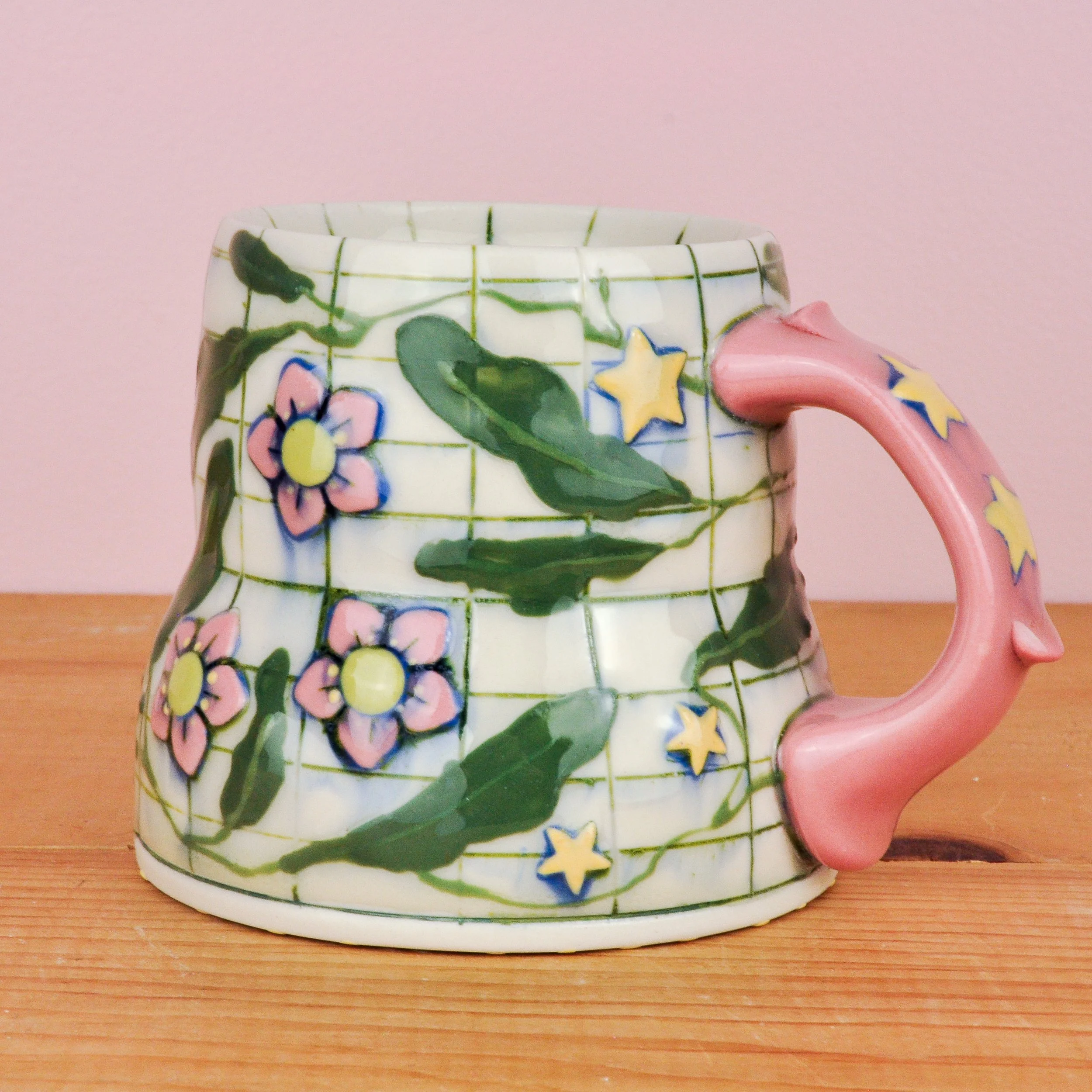 Grid + Vines mug 3