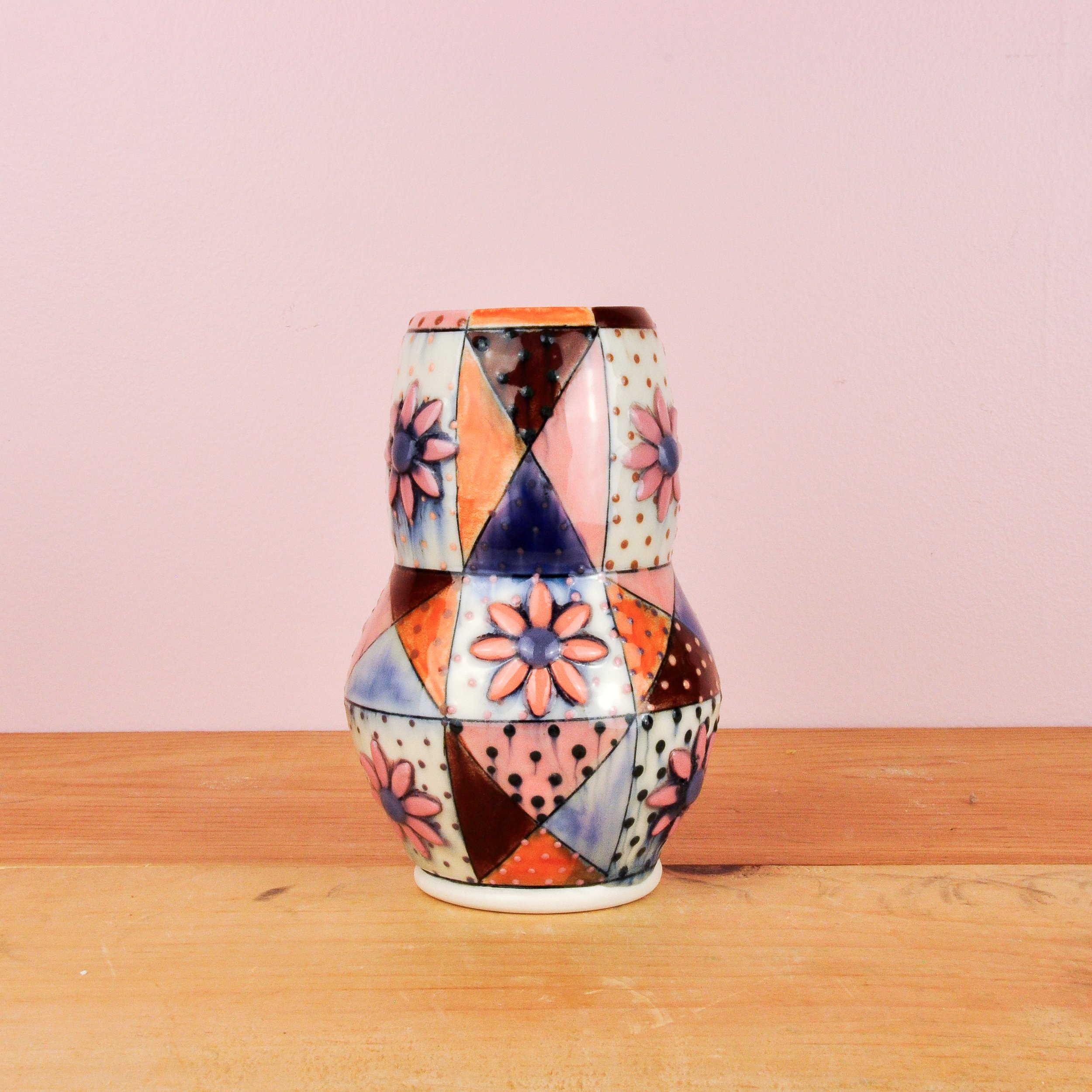 Pink & Purple Quilt bud vase