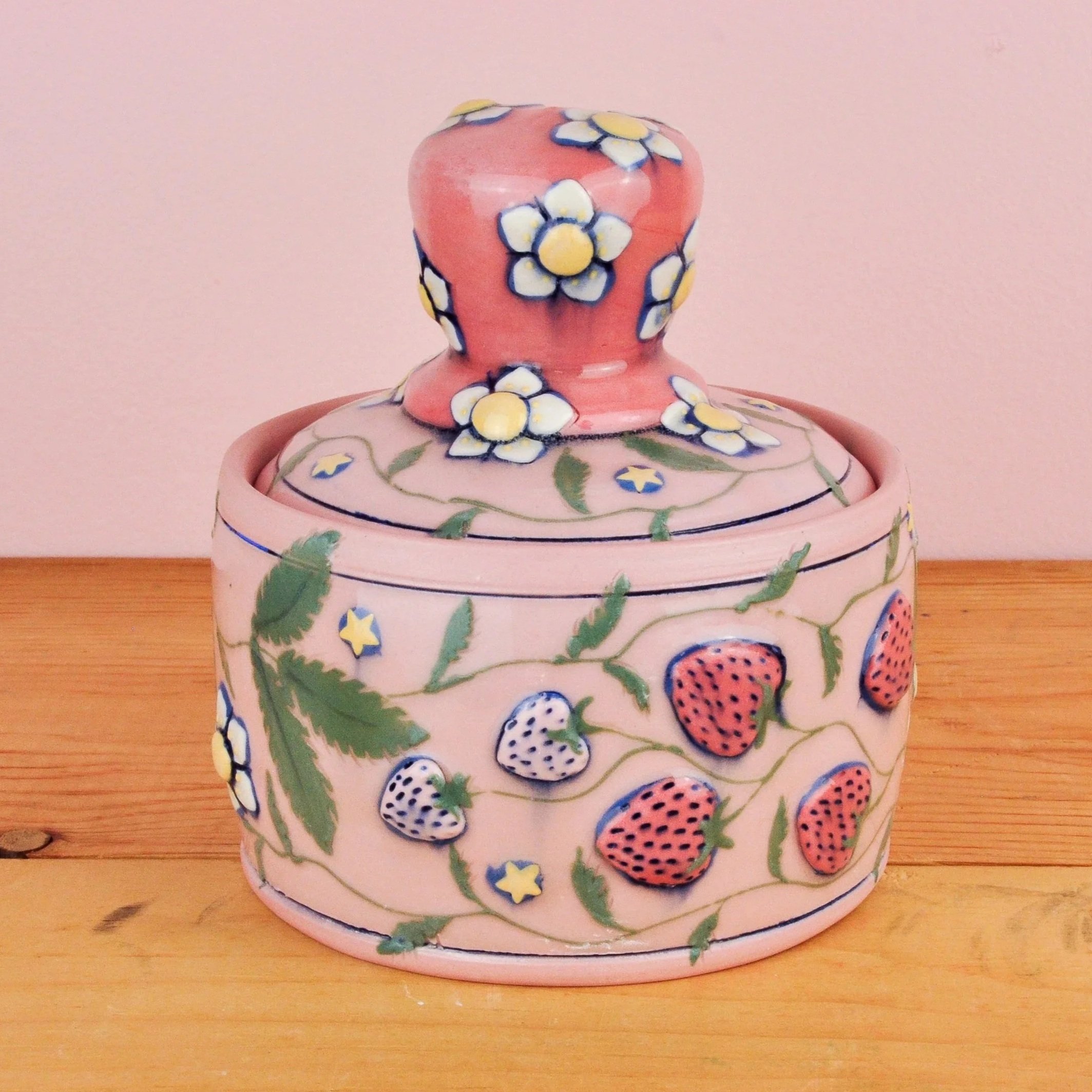 Pink Strawberry Jar