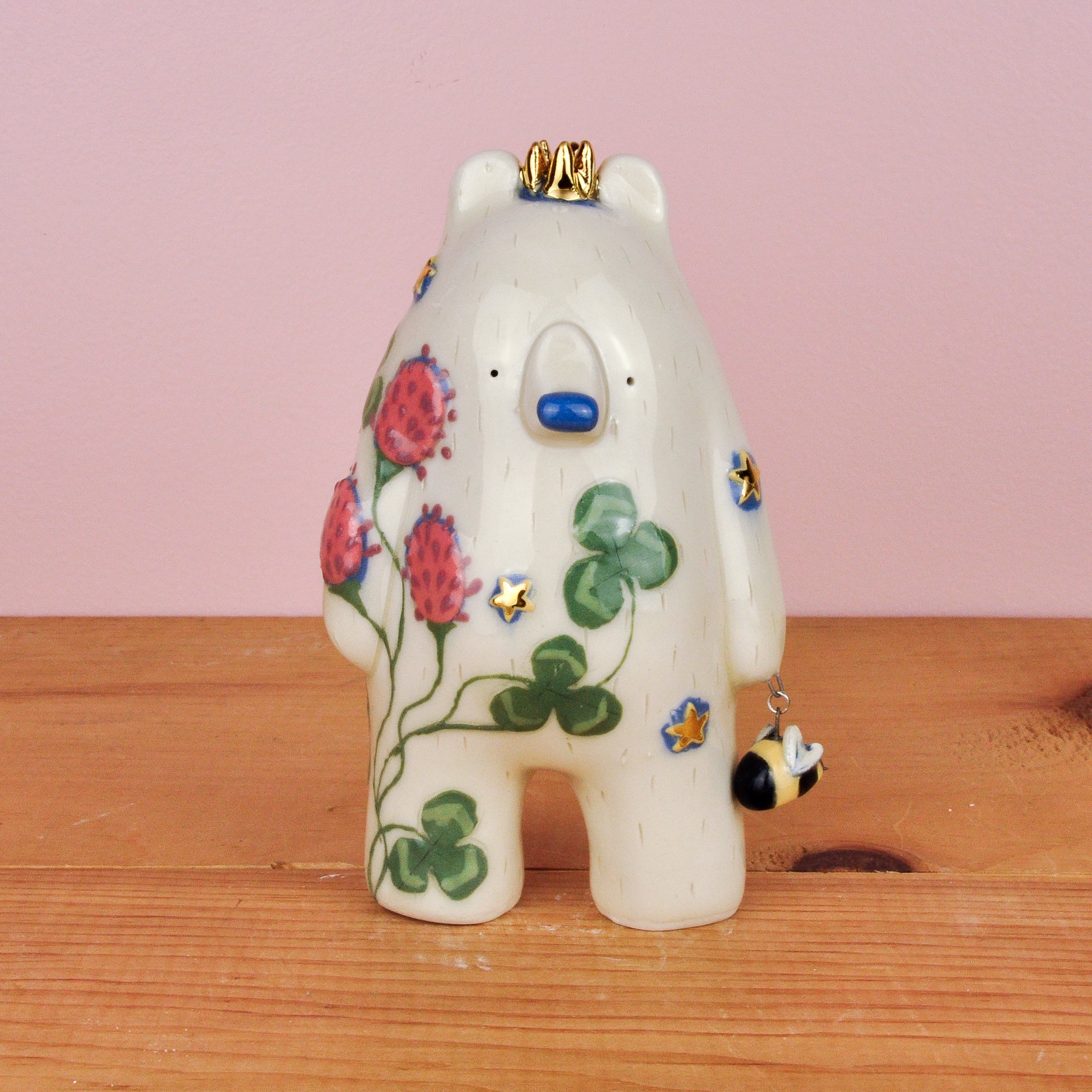 Clover + Bee charm Bear