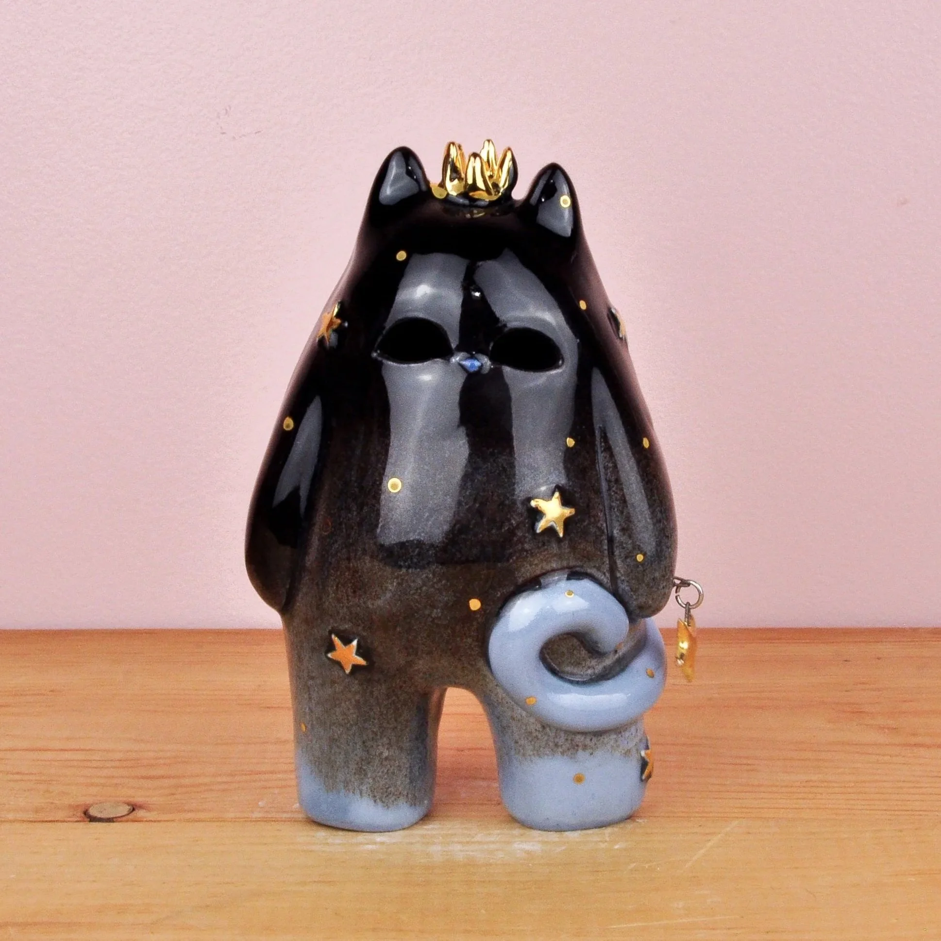 Night Sky Cat + Star Charm