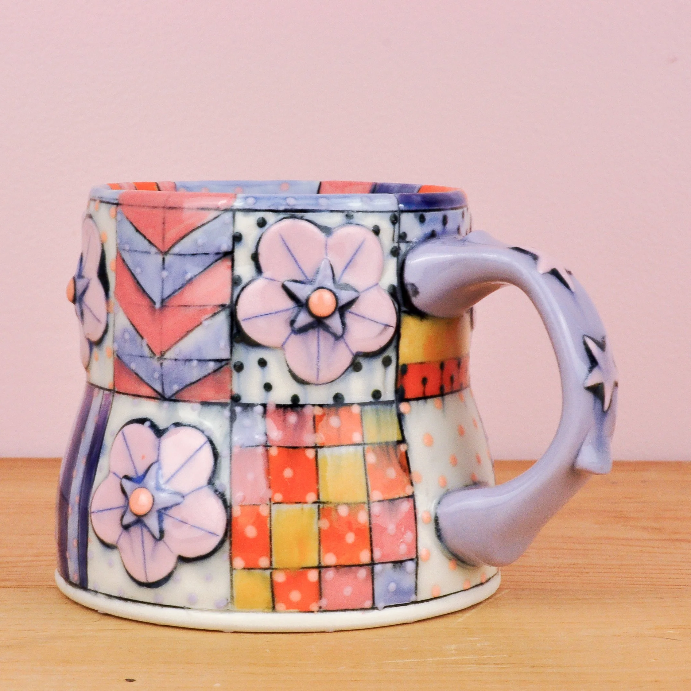 Purple & Pink Quilt Mug 3