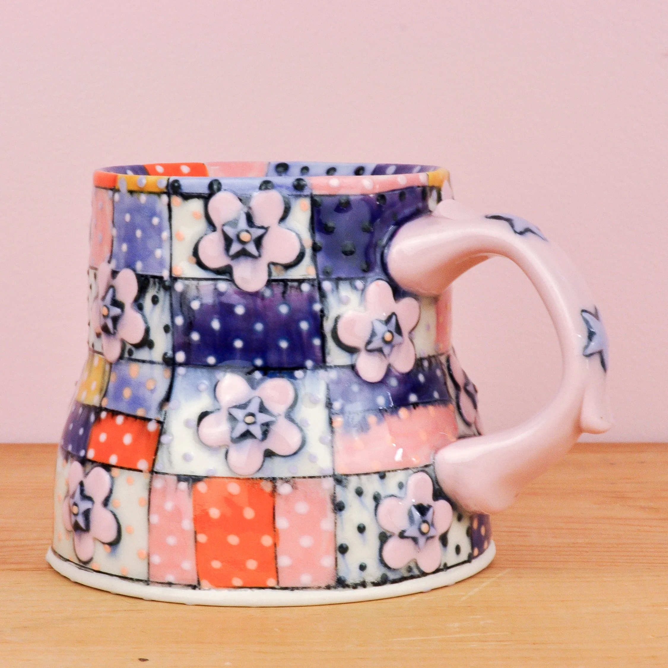 Purple & Pink Quilt Mug 1