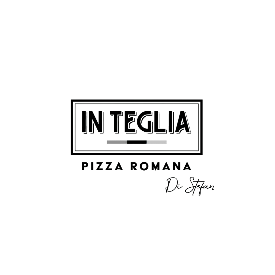 Logo for Integlia Pizzeria Romana, featuring a black background, the restaurant name in the center, and the words 'Pizza Romana' and 'D. Spar' underneath.
