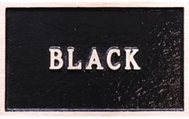 Bronze plaque painted black