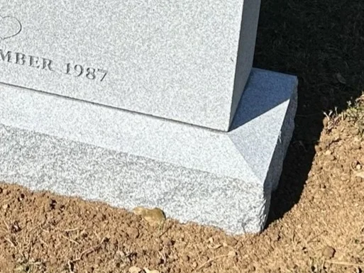 base of headstone with custom shaping